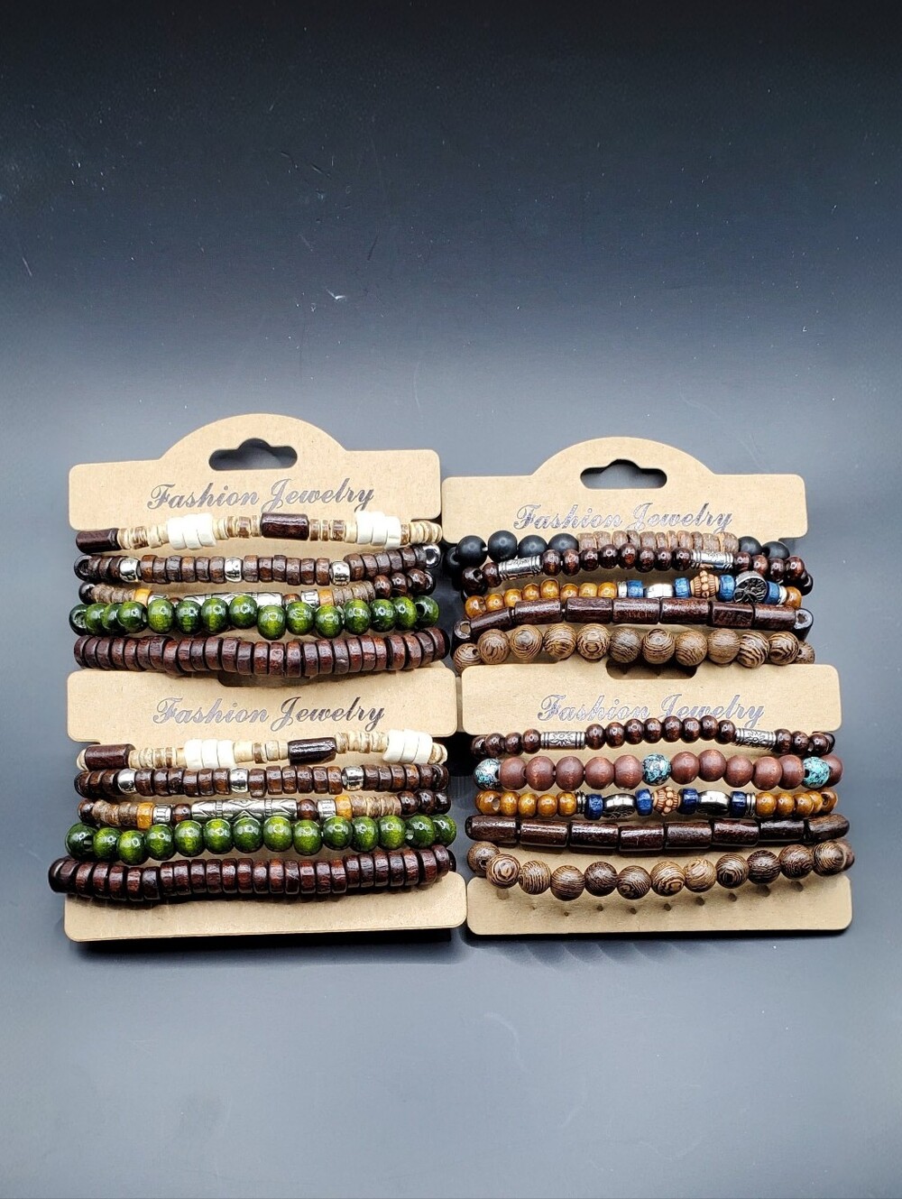 NEW 20PC BOHO BRACELET STACKS WHOLESALE  4 CARDS WITH 5 BRACELETS EACH